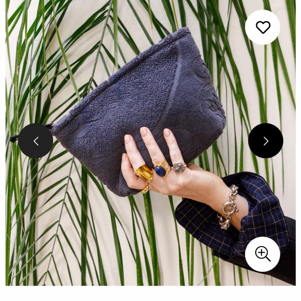 Lalla Textured Teal Blue Pouch - Make Up Clutch